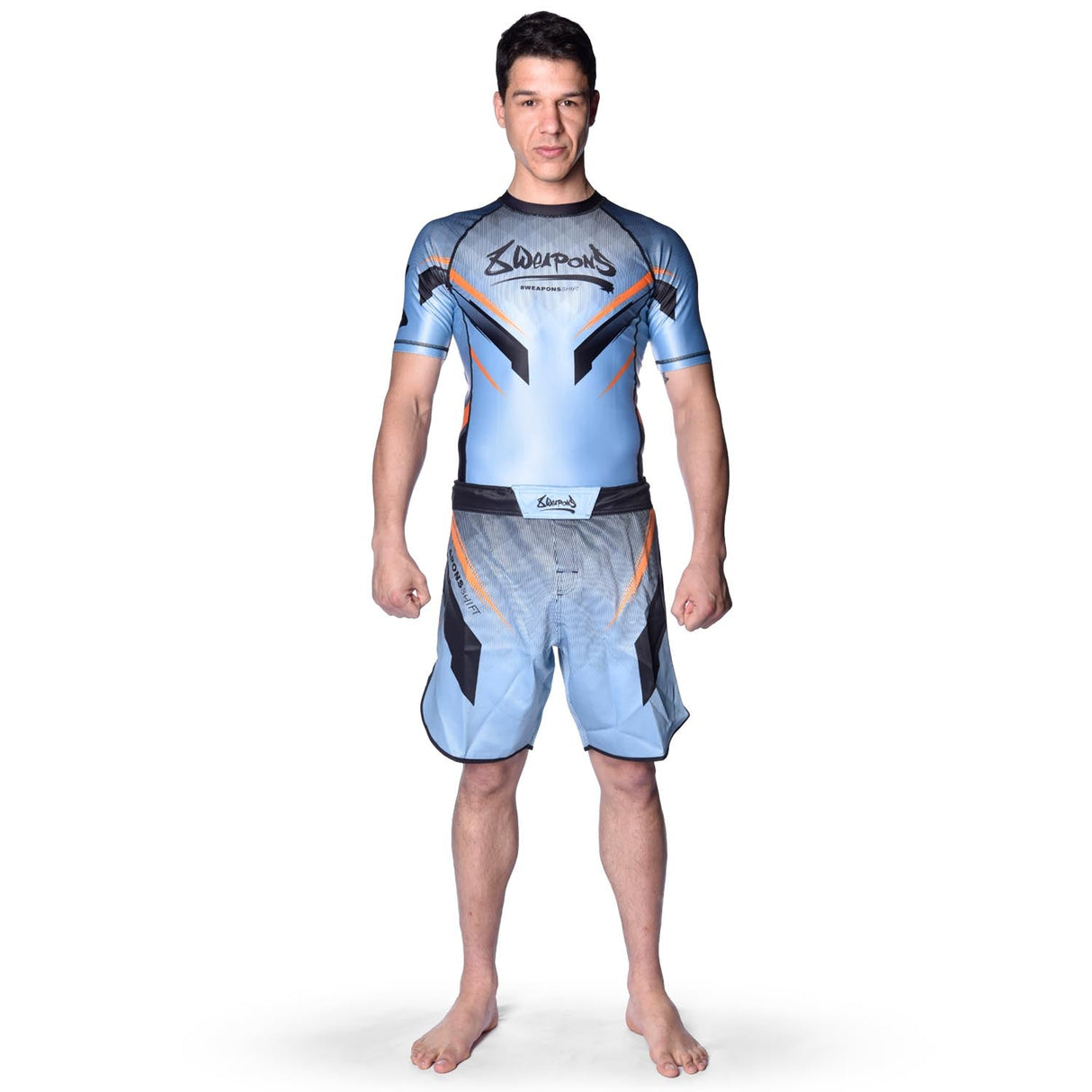 8 WEAPONS Rashguard Shift - Ijsgrijs/Oranje