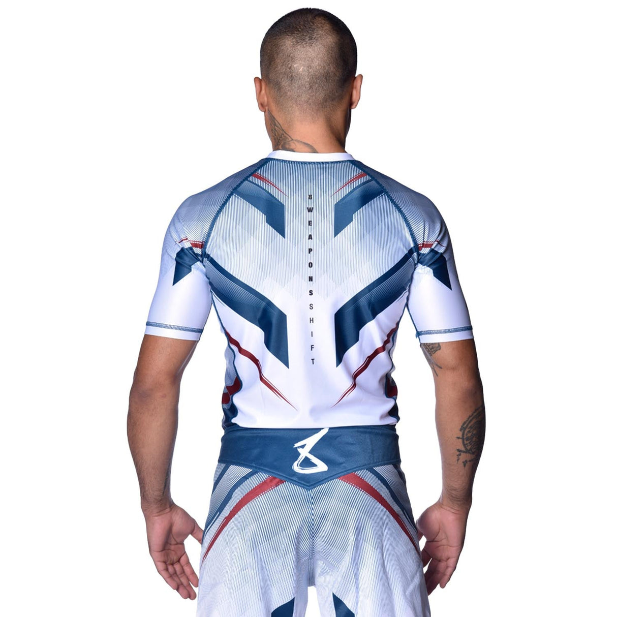 8 WEAPONS Rashguard Shift - Wit/Navy/Rood