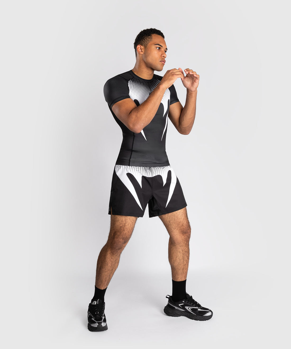 Venum No Gi Rashguard Korte Mouwen - Zwart/Wit