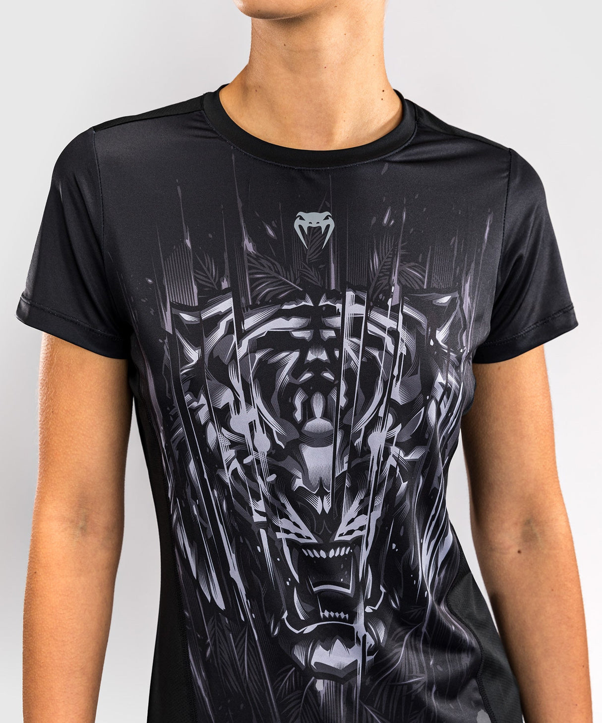 Venum T-Shirt Tiger Dry Tech Dames - Zwart/Zilver
