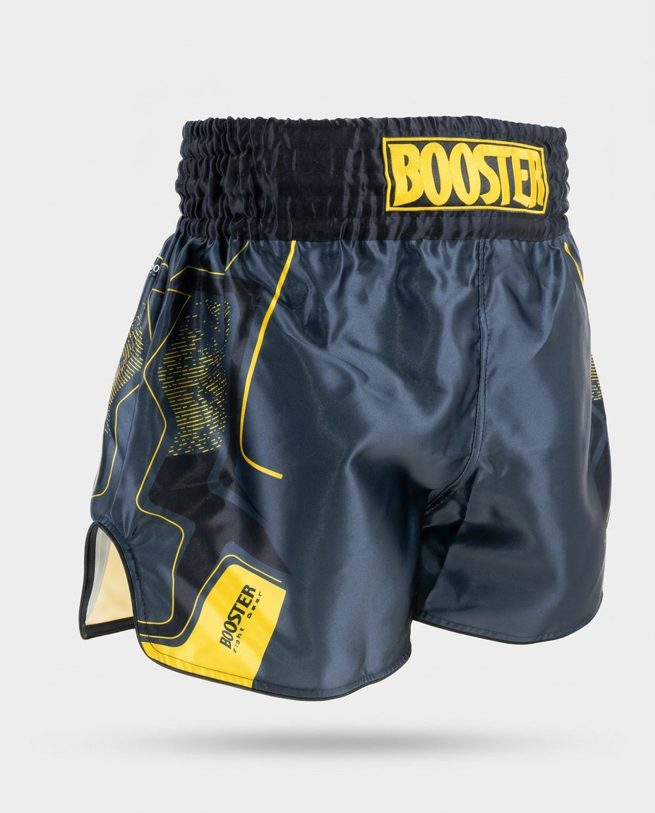 Booster Muay Thai Shorts BFG Ignite - Navy Blauw/Geel