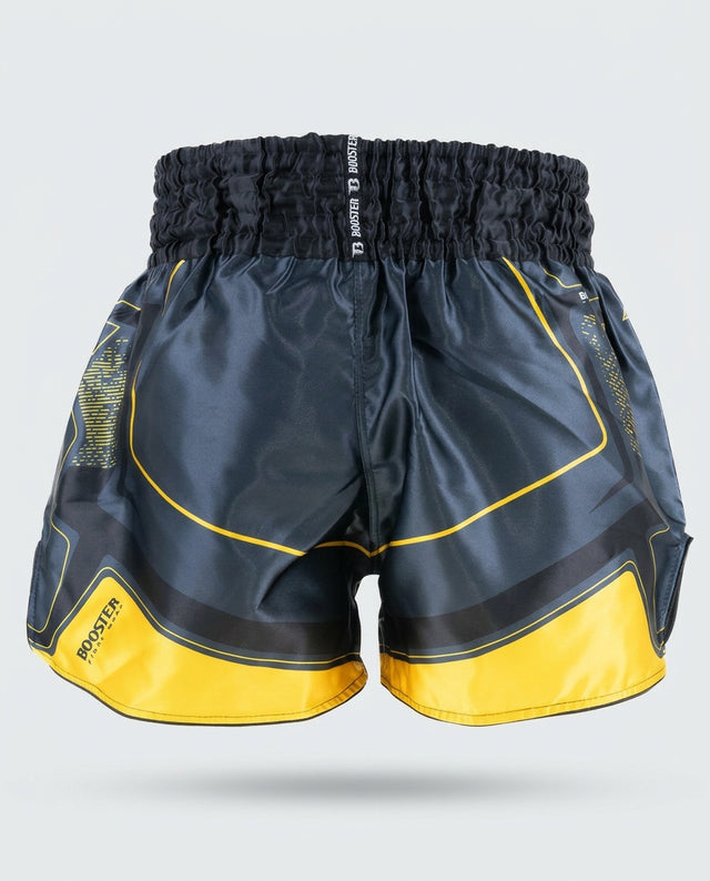 Spodenki Muay Thai Booster BFG Ignite – Granatowy/Żółty