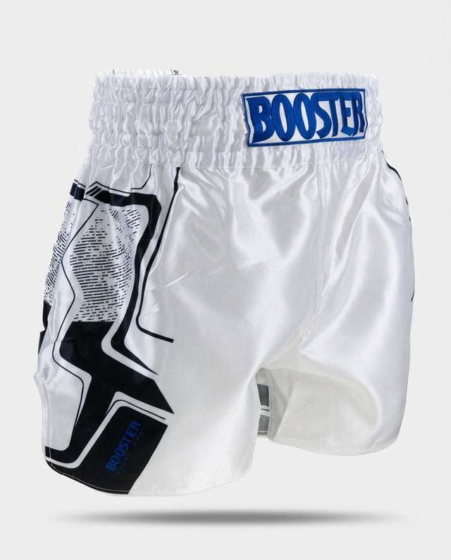 Pantalones de Muay Thai Booster BFG Ignite – Blanco/Azul/Negro