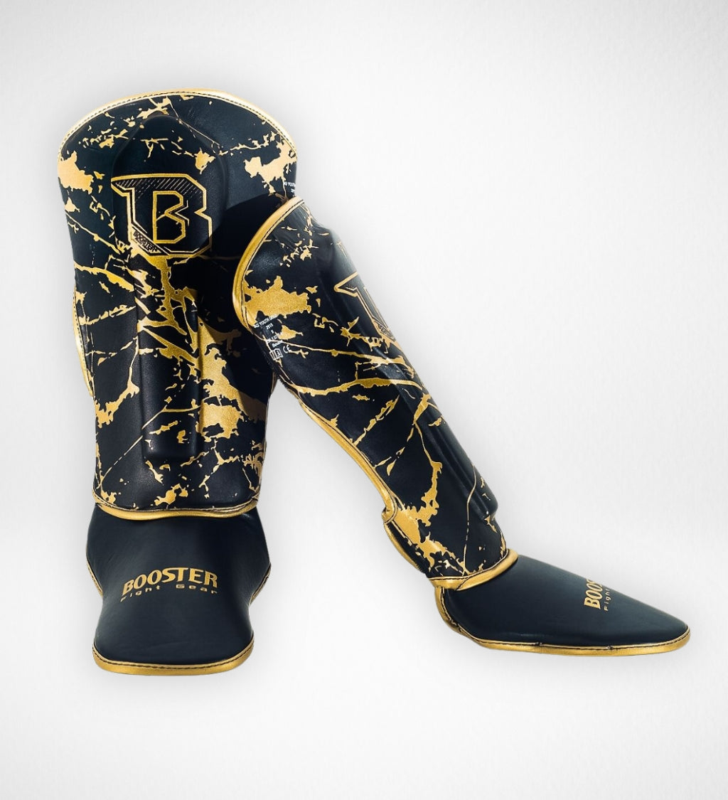 Booster Kickboks Scheenbeschermers Kids Marble - Zwart/Goud