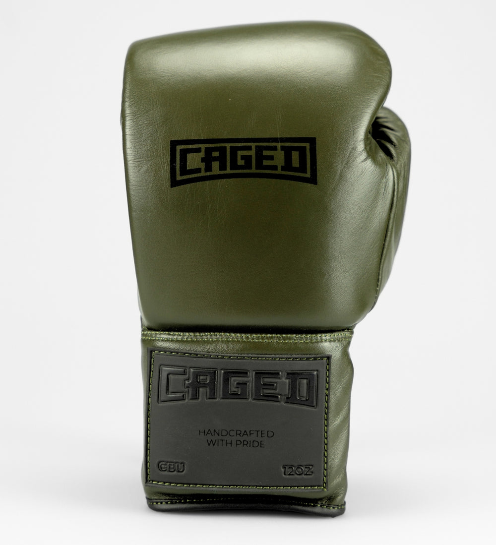 Caged Bokshandschoenen 'X Series' Veters - Kaki Groen/Zwart