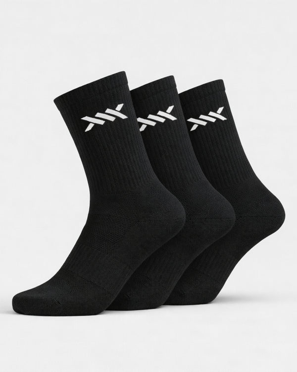 Caged Crew Sokken - Zwart - Set van 3