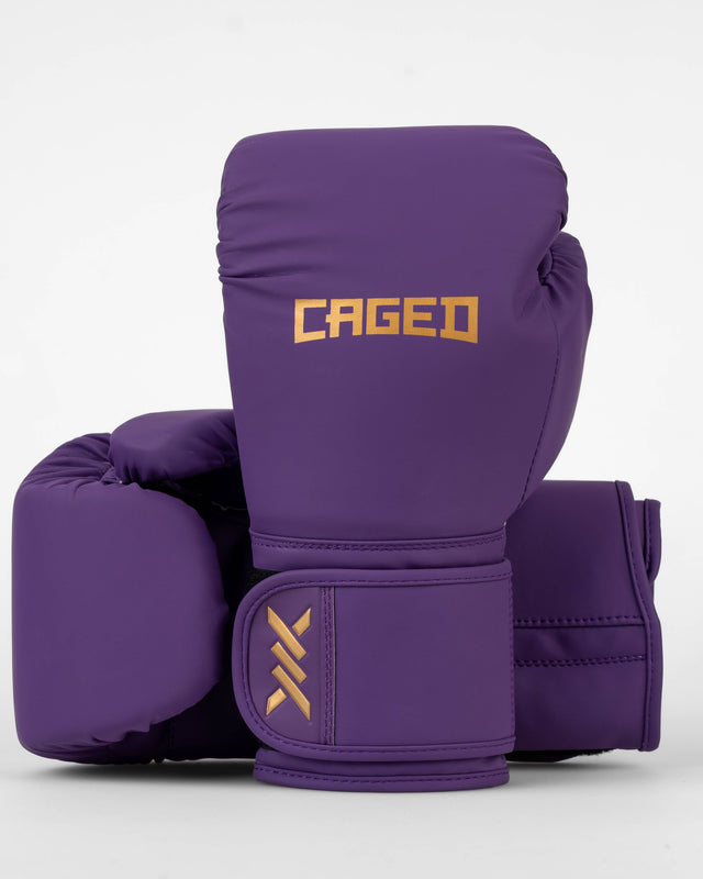 Luvas de boxe Caged Core – Roxo/Ouro