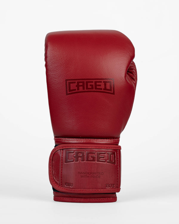 Caged Bokshandschoenen 'X' Series - Bordeaux Rood