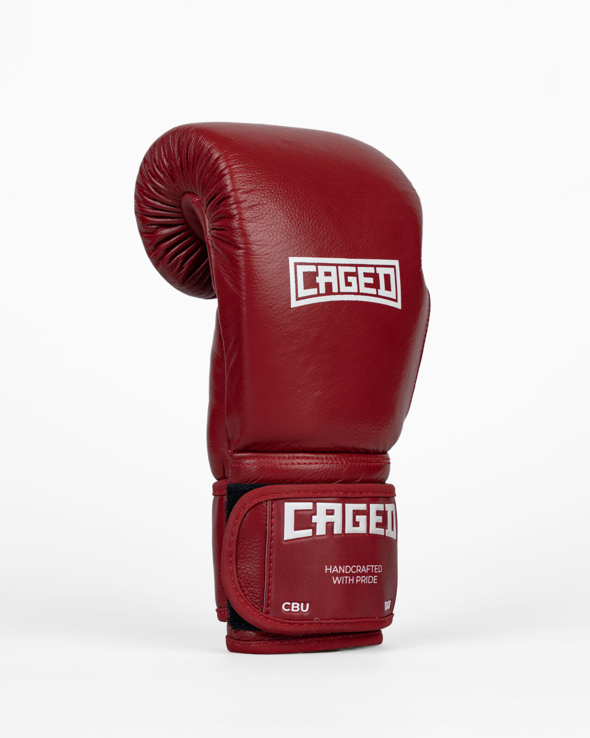 Caged Bokshandschoenen 'X' Series - Bordeaux Rood/Wit