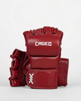 Caged MMA Handschoenen 'X' Series - Bordeaux Rood/Wit