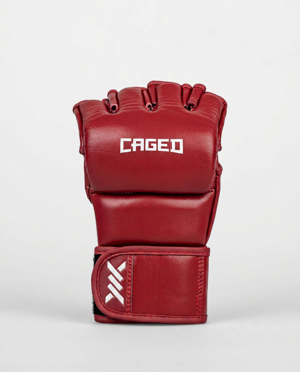 Caged MMA Handschoenen 'X' Series - Bordeaux Rood/Wit