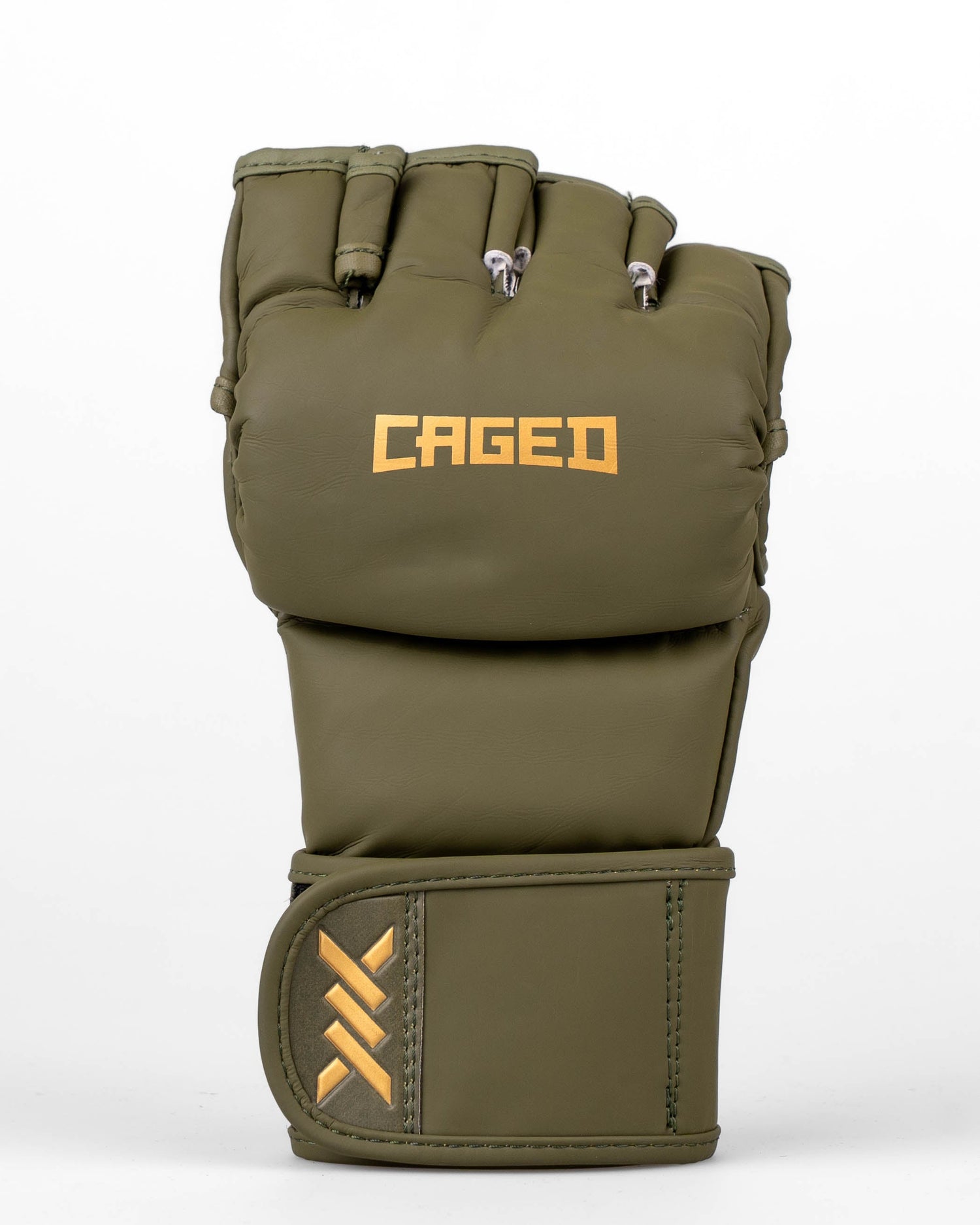 Caged MMA-Handschuhe Shadow – Khaki Grün/Gold – The Fight Company