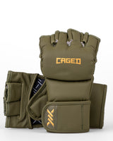 Caged MMA Handschoenen Shadow - Kaki Groen/Goud