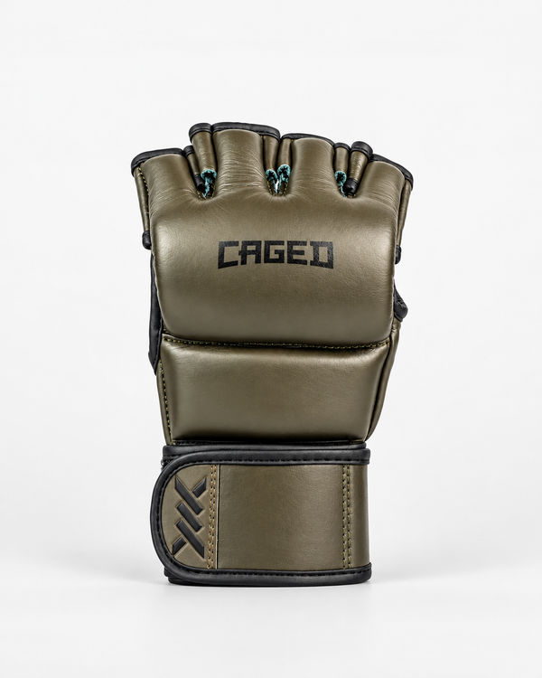 Caged MMA Handschoenen 'X' Series - Kaki Groen/Zwart