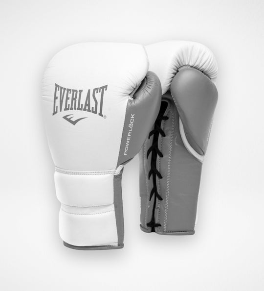 Everlast Bokshandschoenen Powerlock 2 Pro met vetersluiting - Wit/Grijs