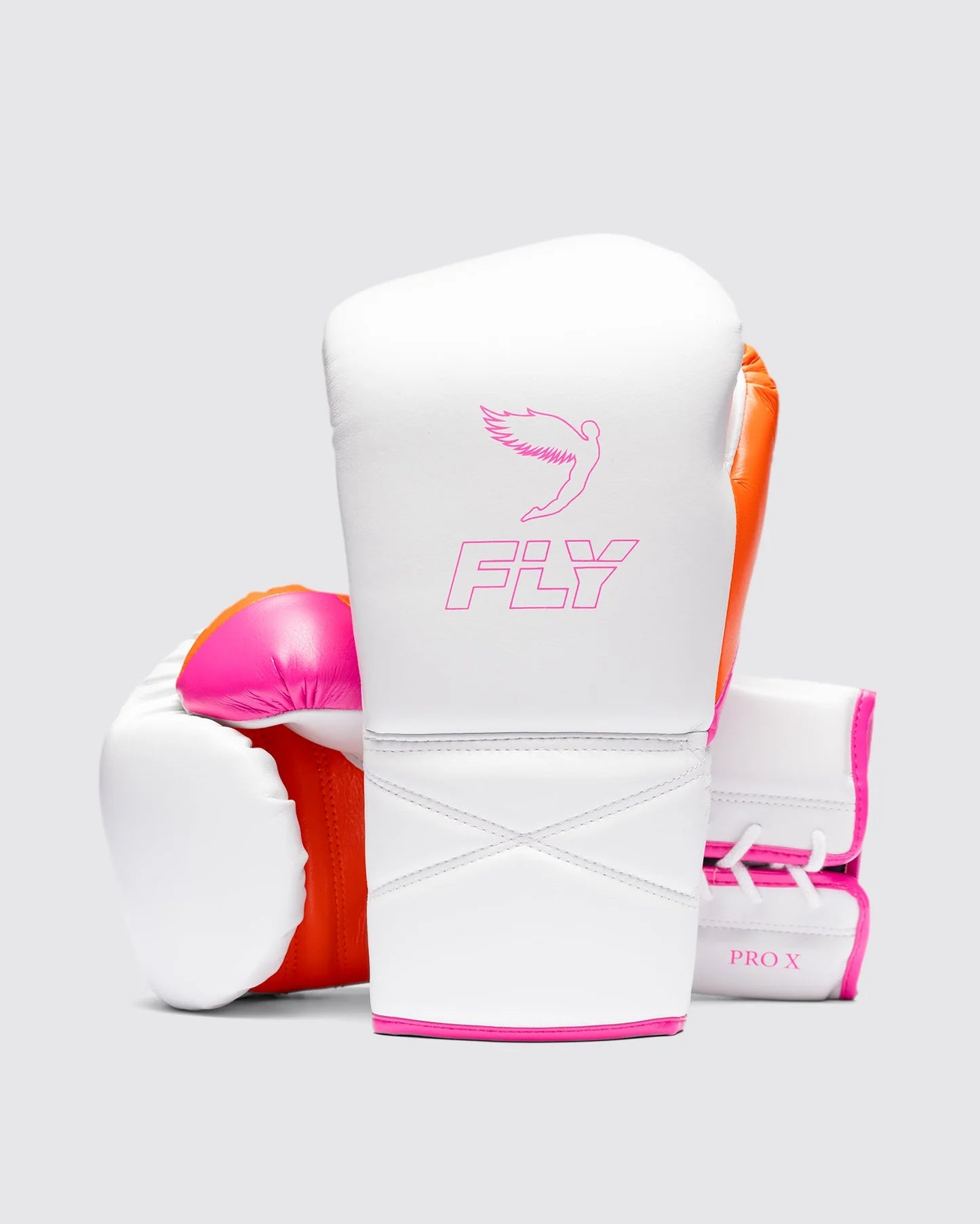 Fly Boksehandsker Superlace Pro X 2 - Hvid/Pink/Orange