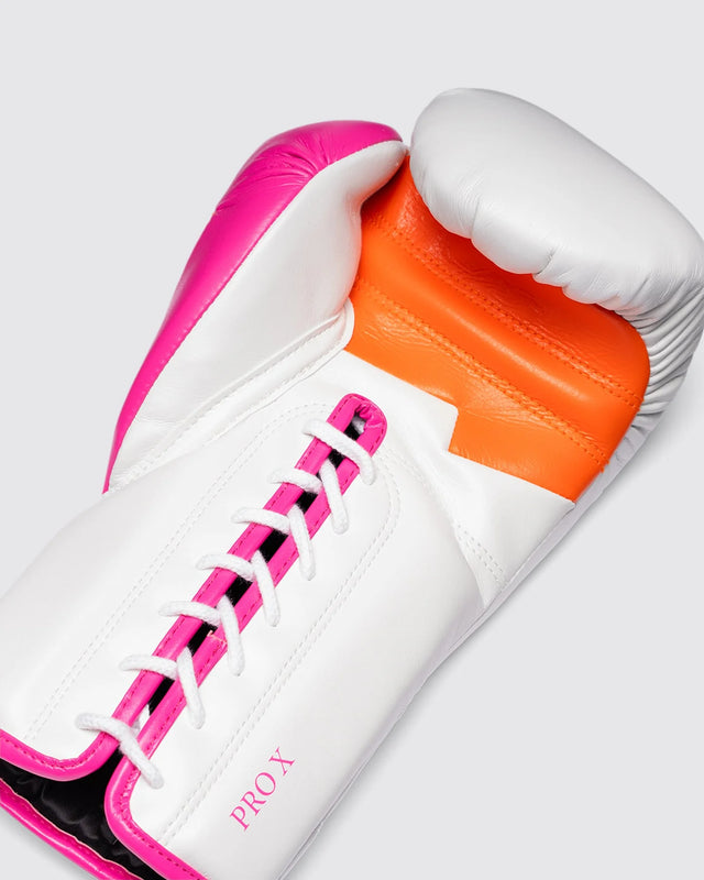 Fly Boksehandsker Superlace Pro X 2 - Hvid/Pink/Orange