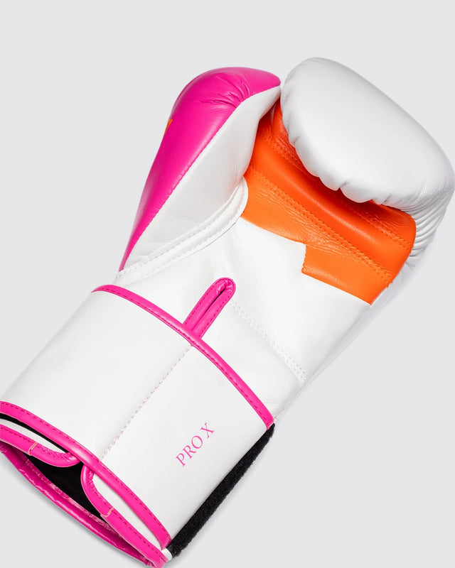 Fly Boxing Gloves Superloop Pro X 2 - White/Pink/Orange