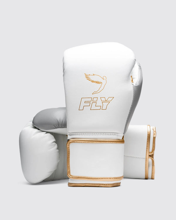 Fly Bokshandschoenen Superloop Pro X 2 - Wit/Grijs/Goud
