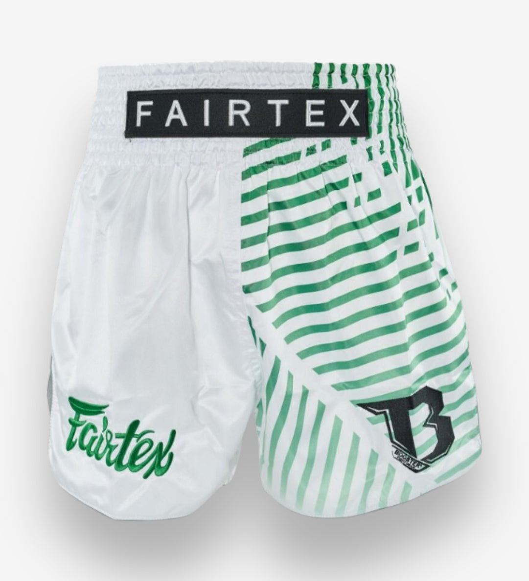 Fairtex Muay Thai Shorts FXB Racer - Wit/Groen