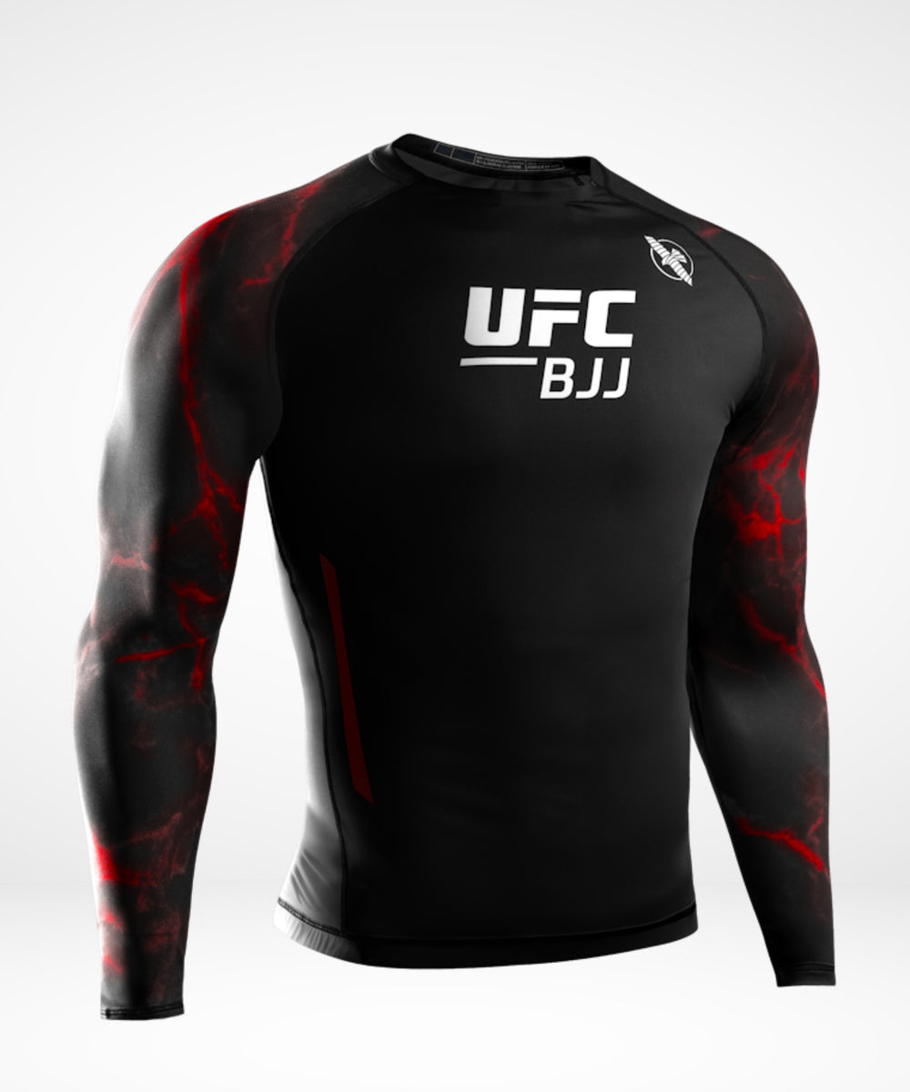 Hayabusa UFC BJJ Rashguard Lange Mouwen - Zwart/Rood
