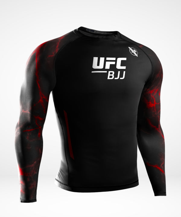 Hayabusa UFC BJJ Rashguard Lange Mouwen - Zwart/Rood