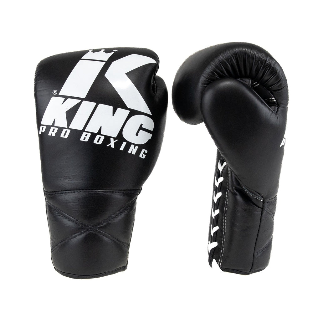 King Pro Boxing XK Boxing Gloves with Lace Closure - Black/White