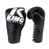 King Pro Boxing XK Boxing Gloves with Lace Closure - Black/White