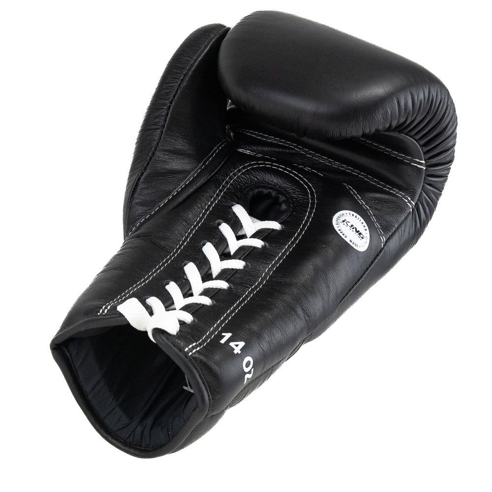 King Pro Boxing Bokshandschoenen XK met vetersluiting - Zwart/Wit