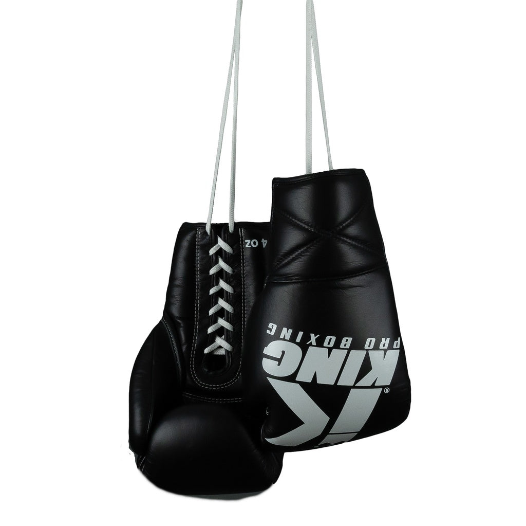 King Pro Boxing Bokshandschoenen XK met vetersluiting - Zwart/Wit