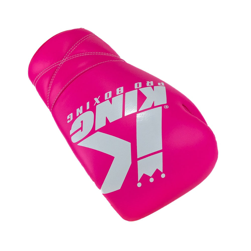 King Pro Boxing Bokshandschoenen XK met vetersluiting - Roze/Wit