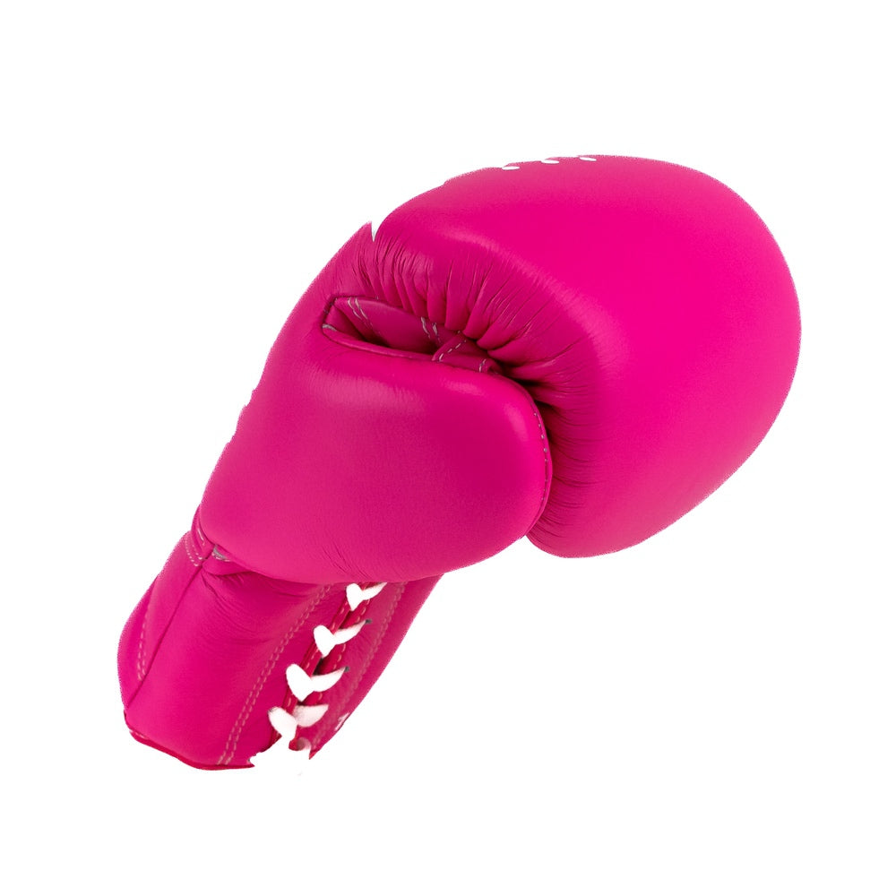 King Pro Boxing Bokshandschoenen XK met vetersluiting - Roze/Wit