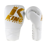 King Pro Boxing XK Boxing Gloves with Lace Closure - White/Gold