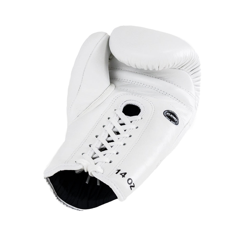 King Pro Boxing Bokshandschoenen XK met vetersluiting - Wit/Goud