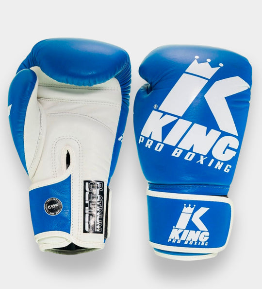King Pro Boxing Bokshandschoenen Platinum - Blauw/Wit