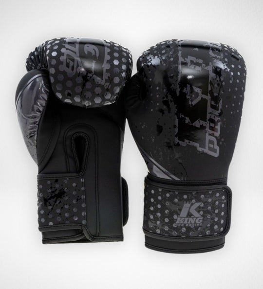 King Pro Boxing Bokshandschoenen Kids Hexagon - Zwart/Zwart