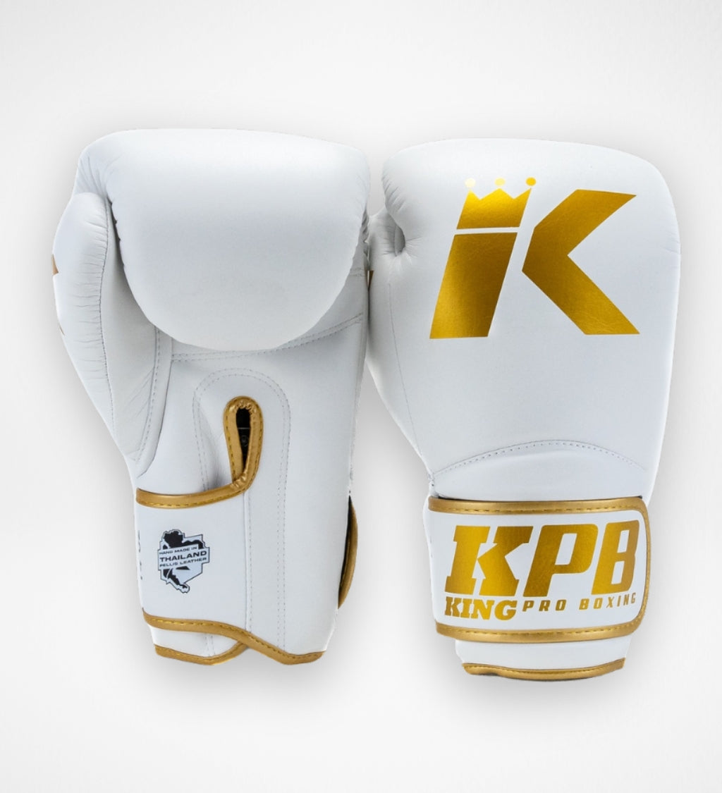 King Pro Boxing Bokshandschoenen BGK - Wit/Goud