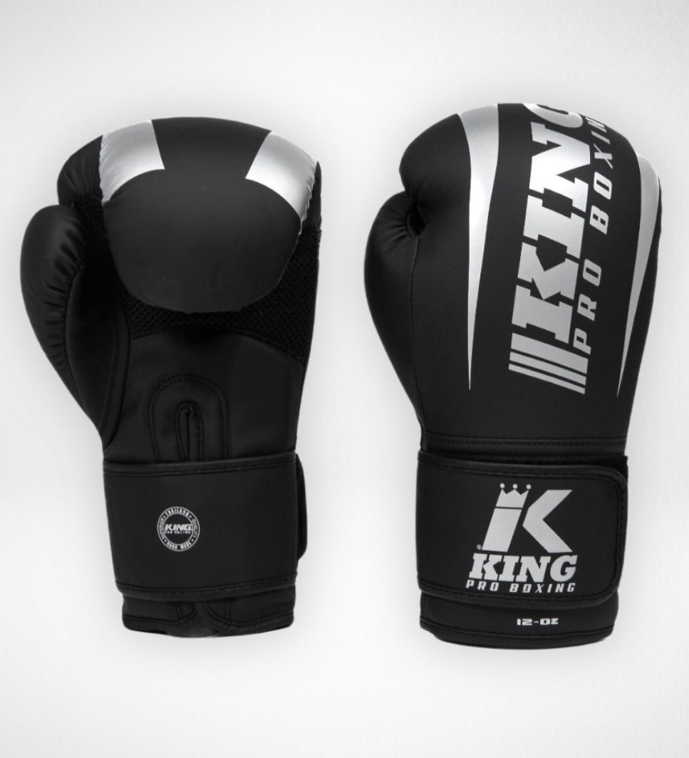King Pro Boxing Revo Boxhandschuhe - Schwarz/Silber 