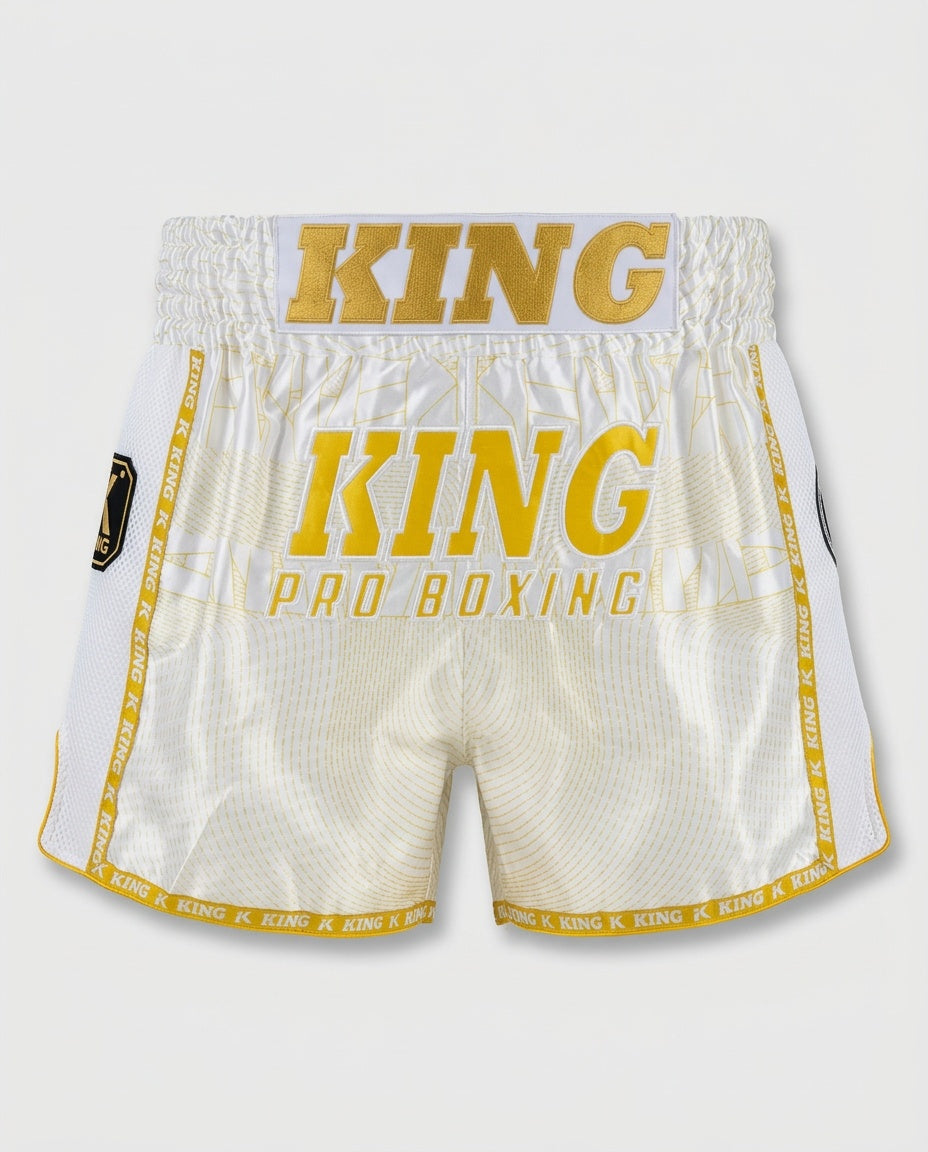 King Pro Boxing Muay Thai Shorts '08' - Wit/Goud