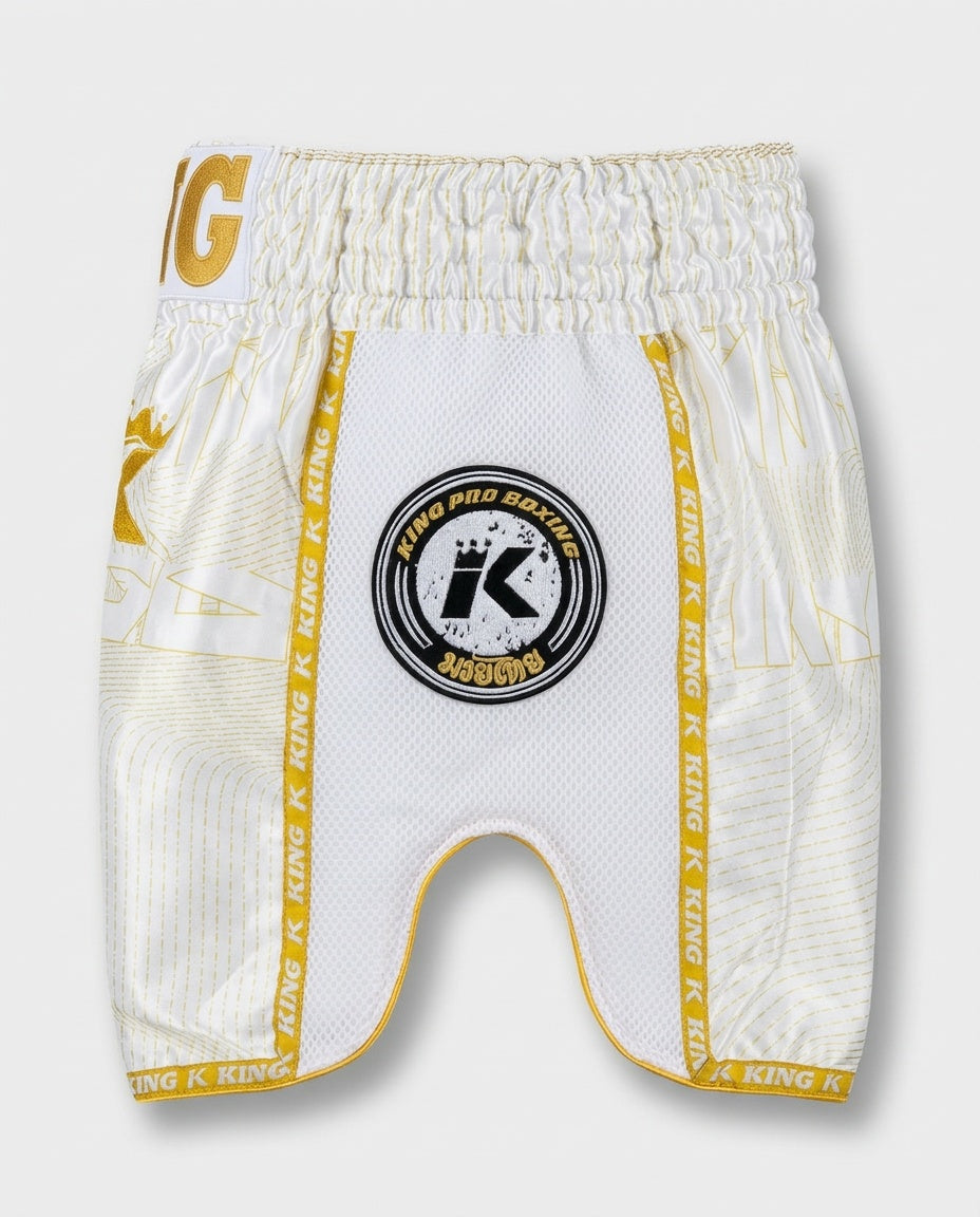 King Pro Boxing Muay Thai shorts '08' - Hvid/Guld