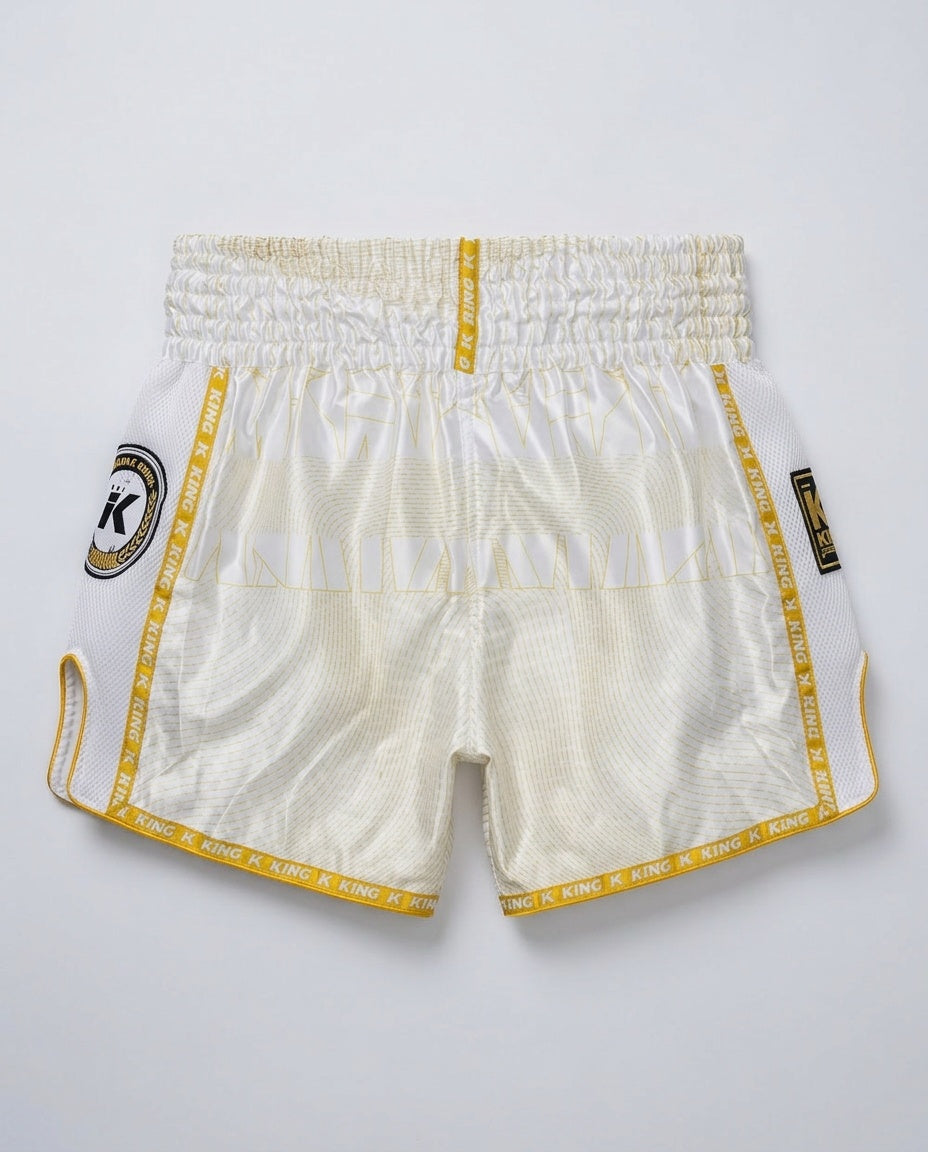 King Pro Boxing Muay Thai Shorts '08' - Wit/Goud