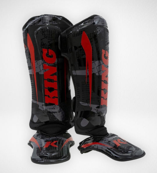 King Pro Boxing Kickboks Scheenbeschermers Shogun - Zwart/Rood