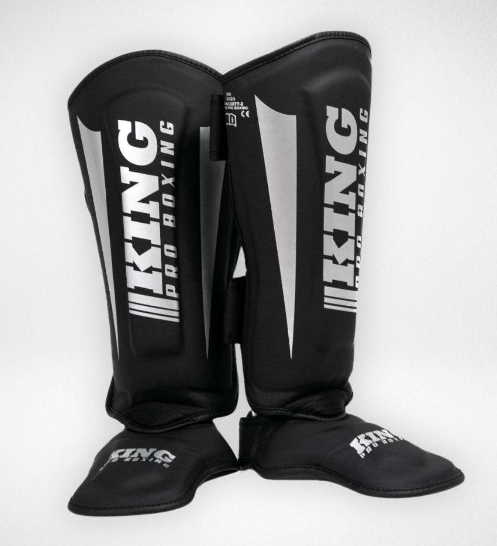 King Pro Boxing Kickboxing Schienbeinschoner Revo - Schwarz/Silber