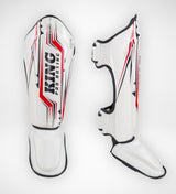 King Pro Boxing Kickboxing Schienbeinschoner Spartan - Weiß/Schwarz/Rot