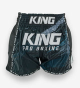 King Pro Box- und Kickboxshorts Storm – Schwarz/Grau