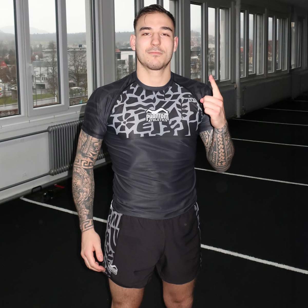 Phantom Athletics MMA Shorts Fusion-R Groundgame - Zwart/Grijs