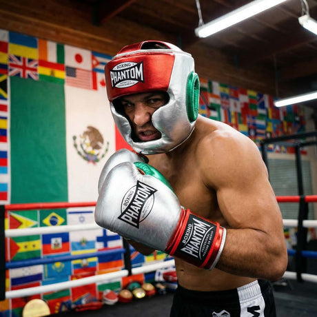 Gants de boxe Phantom Athletics Mexico – Argent/Vert/Rouge