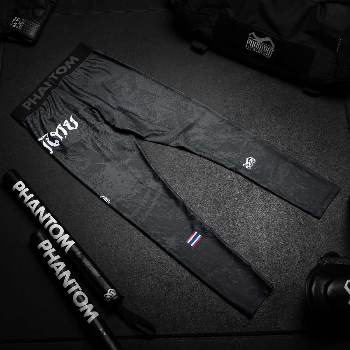 Phantom Athletics Compressie Shorts Muay Thai - Zwart/Grijs