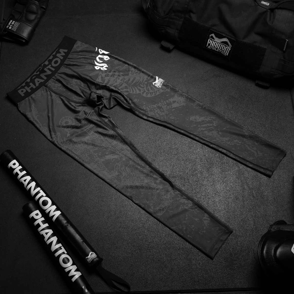 Phantom Athletics Compressie Shorts Muay Thai - Zwart/Grijs