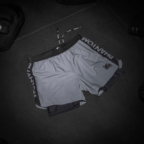 Phantom Athletics Kompressionsshorts Fusion 2in1 Apex – Grau